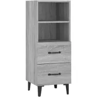 vidaXL Dressoir 34,5x34x90 cm bewerkt hout grijs sonoma eikenkleurig