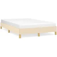 vidaXL Bedframe zonder matras 120x200 cm stof crèmekleurig