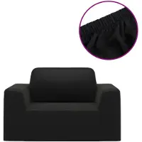 vidaXL Bankhoes stretch polyester jersey zwart
