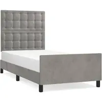 vidaXL Bedframe zonder matras 100x200 cm fluweel lichtgrijs