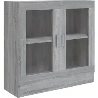 vidaXL Vitrinekast 82,5x30,5x80 cm bewerkt hout grijs sonoma eiken