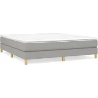 vidaXL Boxspring met matras stof lichtgrijs 180x200 cm