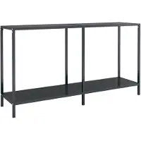 vidaXL Wandtafel 140x35x75,5 cm gehard glas zwart
