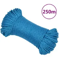vidaXL Werktouw 6 mm 250 m polypropeen blauw