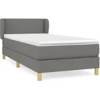 vidaXL Boxspring met matras stof donkergrijs 90x190 cm