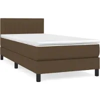 vidaXL Boxspring met matras stof donkerbruin 90x190 cm