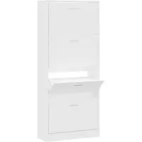 vidaXL Schoenenkast 63x24x147 cm bewerkt hout wit