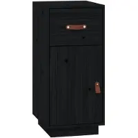 vidaXL Dressoir 34x40x75 cm massief grenenhout zwart
