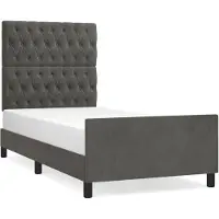 vidaXL Bedframe zonder matras 90x190 cm fluweel donkergrijs