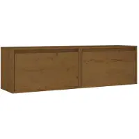 vidaXL Wandkasten 2 st 60x30x35 cm massief grenenhout honingbruin