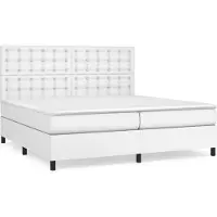 vidaXL Boxspring met matras kunstleer wit 200x200 cm