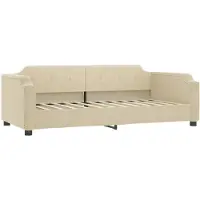 vidaXL Slaapbank 80x200 cm stof crèmekleurig