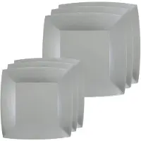 SANTEX Feestbordjes set - 20x stuks - zilver - 18 cm en 23 cm - Feestbordjes