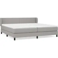 vidaXL Boxspring met matras stof lichtgrijs 200x200 cm