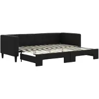 vidaXL Dagbed uitschuifbaar, zwart, 80x200 cm, met stoffen bekleding