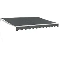 vidaXL Luifel uittrekbaar 3,5x2,5 m stof en aluminium antracietkleurig