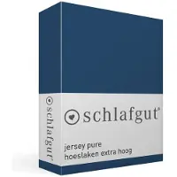 Schlafgut Pure Jersey Boxspring Hoeslaken XL - 180x200 - 200x220 570 Blue Deep