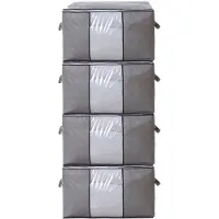 FLOKOO Hoogwaardige Opbergtas voor Kleding 4 Stuks Grijs
