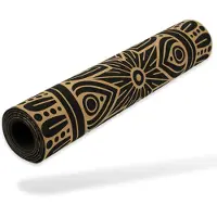 Matchu Sports Yogamat kurk - Beige / Zwart - Kurk