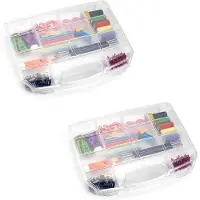 Forte Plastics 2x Opbergkoffertjes/opbergboxen met kliksluiting 8-vaks - Opbergbox