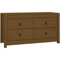 vidaXL Dressoir 100x40x54 cm massief grenenhout honingbruin