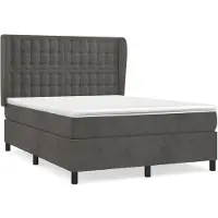 vidaXL Boxspring met matras fluweel donkergrijs 140x190 cm