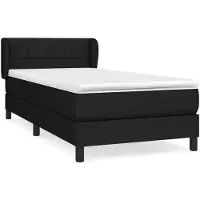 vidaXL Boxspring met matras stof zwart 100x200 cm