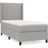 vidaXL Boxspring met matras stof lichtgrijs 80x200 cm