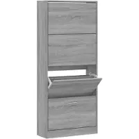 vidaXL Schoenenkast 63x24x147 cm bewerkt hout grijs sonoma