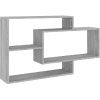 vidaXL Wandschap 104x20x58,5 cm bewerkt hout grijs sonoma eikenkleurig