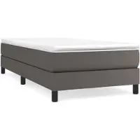 vidaXL Boxspring bed kunstleer grijs 90x190 cm