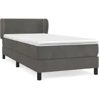 vidaXL Boxspring met matras fluweel donkergrijs 90x200 cm