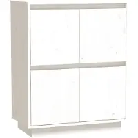 vidaXL Dressoir 60x34x75 cm massief grenenhout wit
