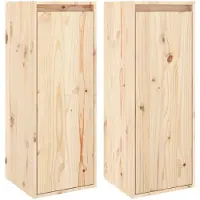 vidaXL Wandkasten 2 st 30x30x80 cm massief grenenhout