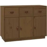 vidaXL Dressoir 100x40x75 cm massief grenenhout honingbruin