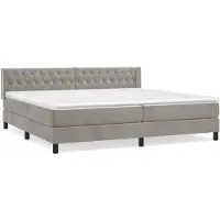 vidaXL Boxspring met matras fluweel lichtgrijs 200x200 cm
