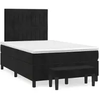 vidaXL Boxspring met matras fluweel zwart 120x200 cm
