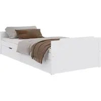 vidaXL Bedframe met lades massief grenenhout wit 90x200 cm