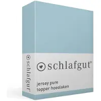 Schlafgut Pure Jersey Topper Hoeslaken L - 140x200 - 160x220 536 Blue Light