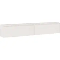 vidaXL Wandkasten 2 st 100x30x35 cm massief grenenhout wit