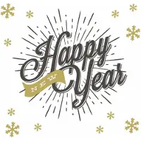 Duni nieuwjaar servetten - 40x st - 33 x 33 cm - Happy New Year - Feestservetten