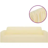 vidaXL Driezitsbankhoes stretch polyester jersey crèmekleurig