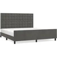 vidaXL Bedframe zonder matras 160x200 cm fluweel donkergrijs
