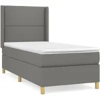 vidaXL Boxspring met matras stof donkergrijs 100x200 cm
