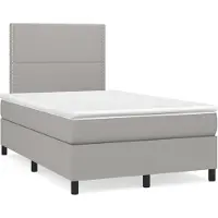 vidaXL Boxspring met matras stof lichtgrijs 120x200 cm