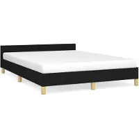 vidaXL Bedframe zonder matras stof zwart 140x190 cm