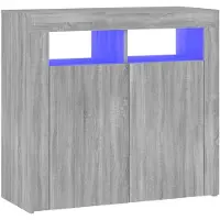 vidaXL Dressoir met LED-verlichting 80x35x75 cm grijs sonoma eiken