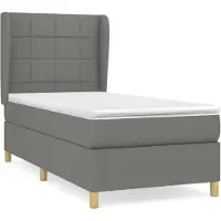 vidaXL Boxspring met matras stof donkergrijs 80x200 cm