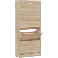vidaXL Schoenenkast 63x24x147 cm bewerkt hout sonoma eikenkleurig
