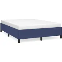 vidaXL Bedframe zonder matras stof blauw 140x200 cm